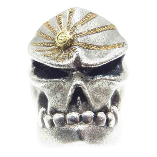 STARLIN GEAR スターリンギア ギャランティ付属 Puncher Kamikaze w/22K S-gear Logo & 24K Rising Sun Custom パンチャーカミカゼ Sギアロゴ ライジングサン カスタム リング シルバー系 24号【中古】