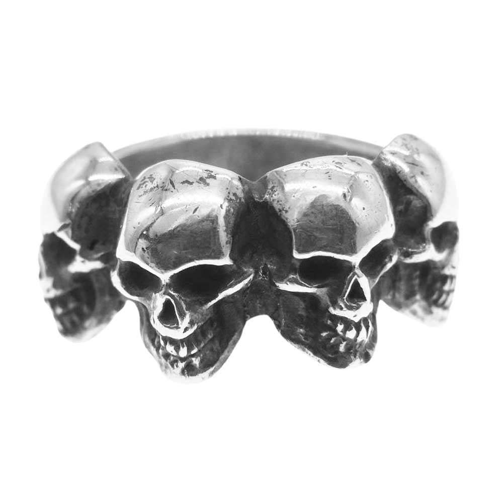 CRAZY PIG クレイジーピッグ 4 SKULLS RING 4スカルリンク リング ＃52 シルバー系 4号【中古】