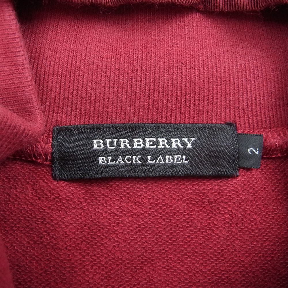 BURBERRY BLACK LABEL バーバリーブラックレーベル D1P06-605-18 コットン ナイロン 切替 フード ベスト レッド系 2【中古】