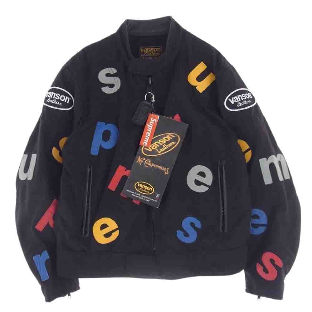 Supreme シュプリーム 20SS × Vanson Leathers Letters Cordura Jacket バンソン レターズ コーデュラ ジャケット ブラック系 S【中古】