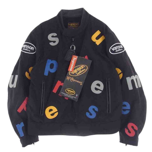 Supreme シュプリーム 20SS × Vanson Leathers Letters Cordura Jacket バンソン レターズ コーデュラ ジャケット ブラック系 S【中古】