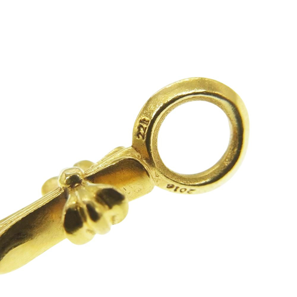CHROME HEARTS クロムハーツ（原本無） 22K STACK CH CROSS V2 CHクロス スタック チャーム ペンダントトップ ゴールド系【中古】