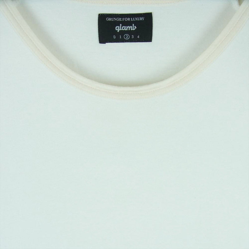 glamb グラム 17SS GB17SP CS02 ri layered CS トライ レイヤード カットソー サーマル 五分袖 Tシャツ ホワイト系 オフホワイト系 2【中古】