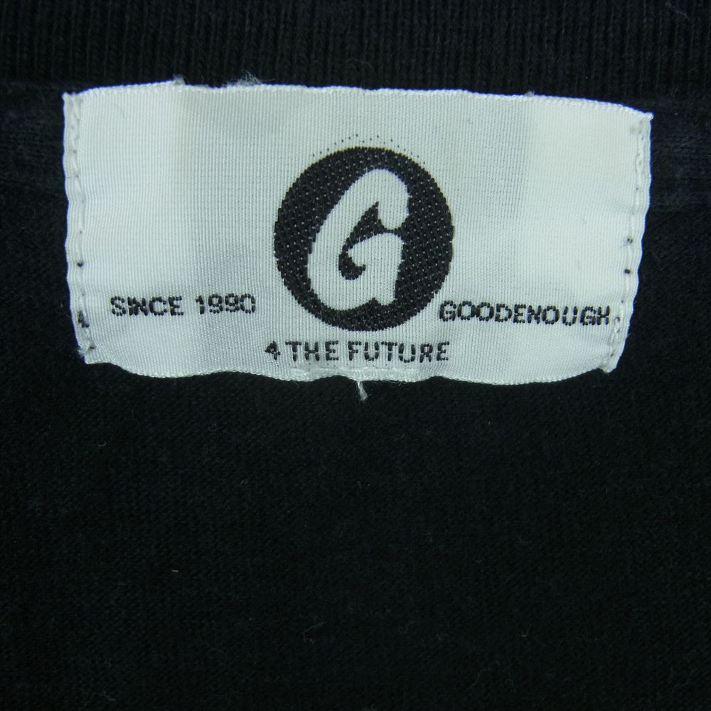 GOODENOUGH グッドイナフ 袖ロゴ プリント カットソー 長袖 Tシャツ コットン 日本製 ブラック系 サイズ表記無し【中古】
