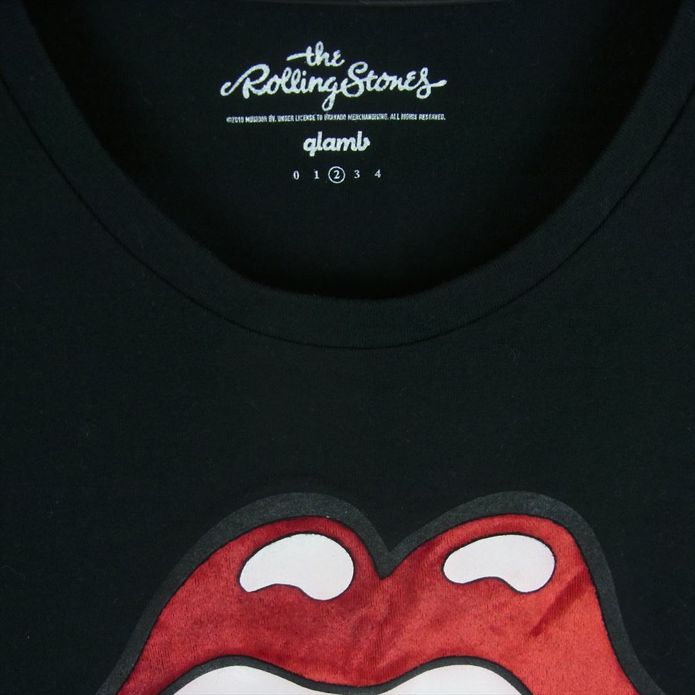 glamb グラム GB0120 RS01 The Rolling Stones ザ ローリングストーンズ リップ&タン プリント 半袖 Tシャツ ブラック系 2【中古】