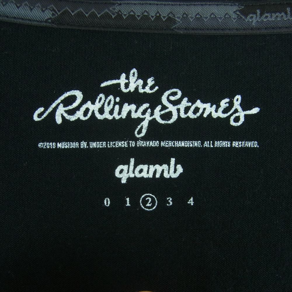 glamb グラム GB0120 RS01 The Rolling Stones ザ ローリングストーンズ リップ&タン プリント 半袖 Tシャツ ブラック系 2【中古】