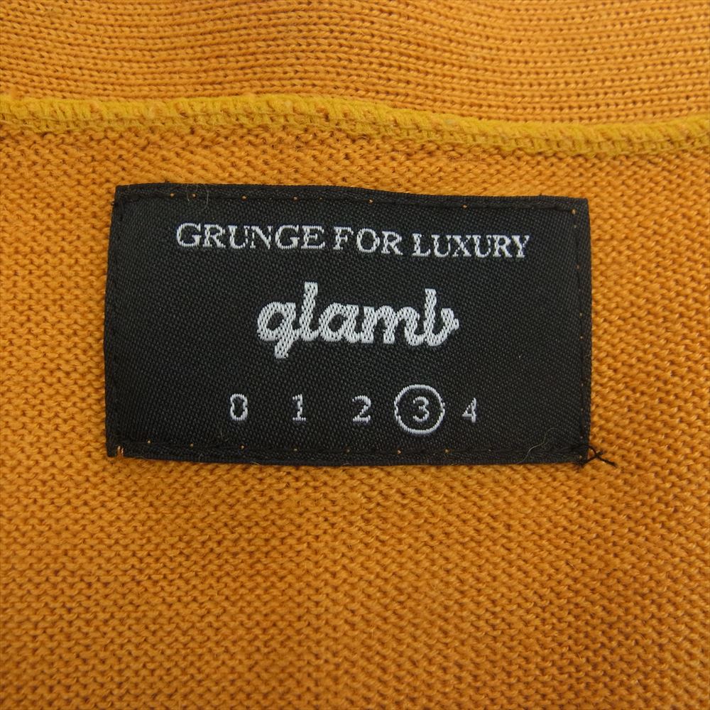glamb グラム アクリル ウール 音符 長袖 カーディガン イエロー系 3【中古】