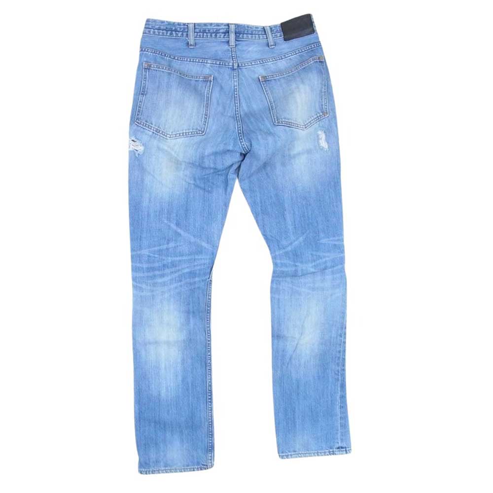 NUMBER(N)INE ナンバーナイン クラッシュ スキニー 音符 ストレッチ デニム パンツ インディゴブルー系 L【中古】