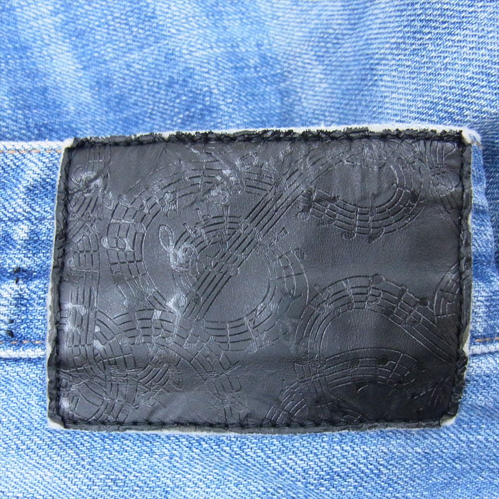 NUMBER(N)INE ナンバーナイン クラッシュ スキニー 音符 ストレッチ デニム パンツ インディゴブルー系 L【中古】