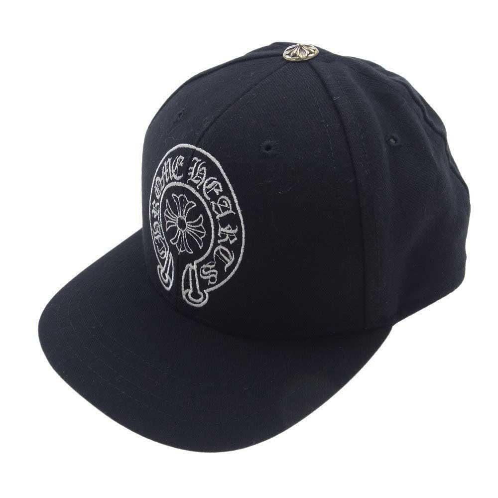 CHROME HEARTS クロムハーツ（原本無） TRUCKER CAP トラッカーキャップ ホースシュー刺繍 クロスボール付 キャップ ブラック系 7 3/8 58.7cm【中古】
