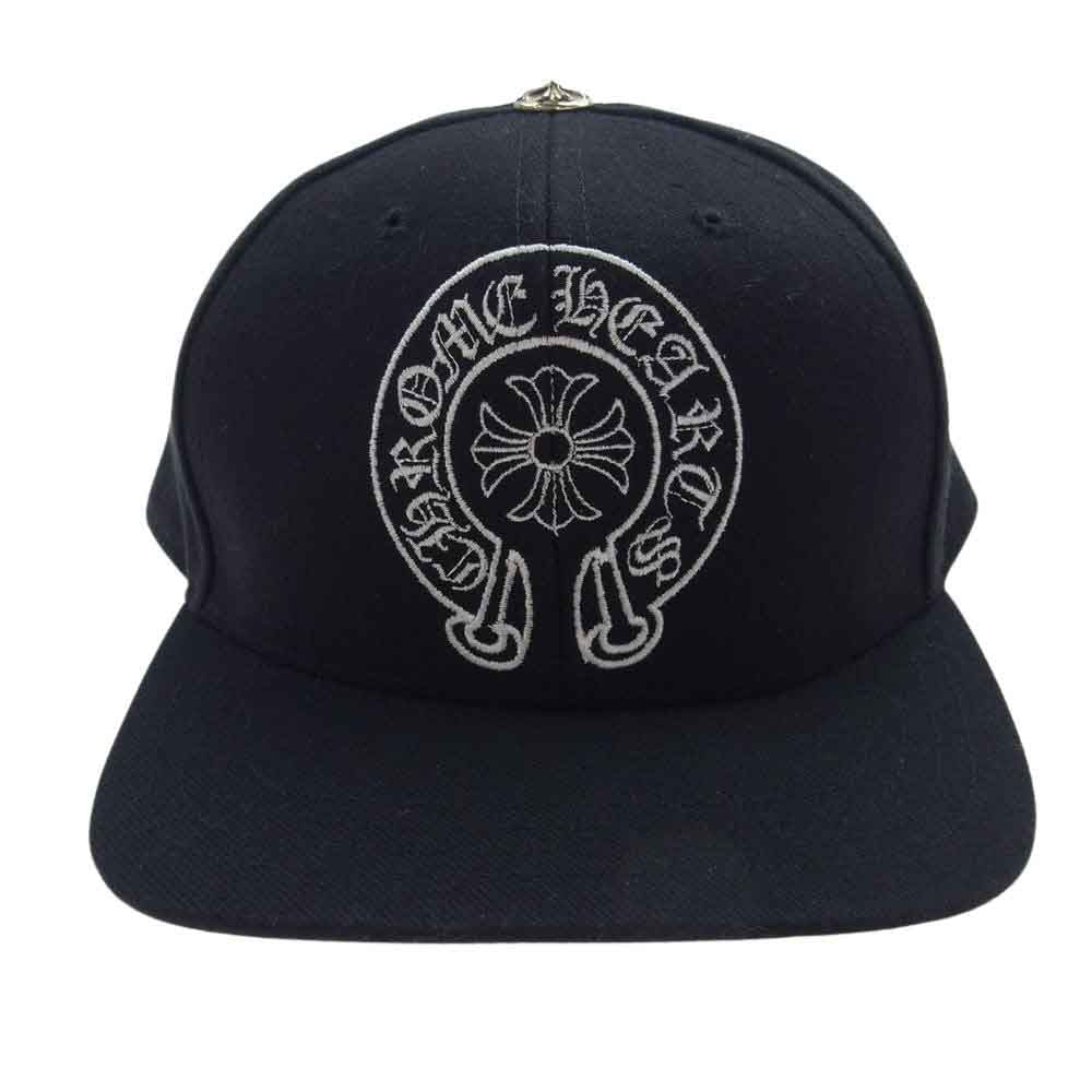 CHROME HEARTS クロムハーツ（原本無） TRUCKER CAP トラッカーキャップ ホースシュー刺繍 クロスボール付 キャップ ブラック系 7 3/8 58.7cm【中古】