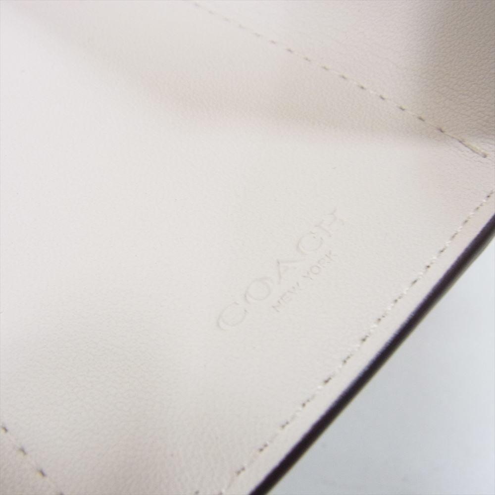 COACH コーチ TRIFOLD WLT cロゴ トライフォールド ウォレット オフホワイト系【極上美品】【中古】