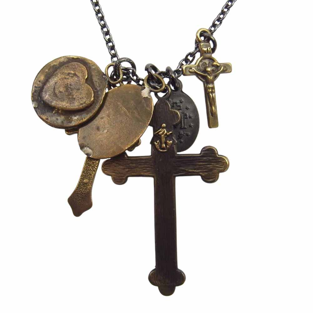 gunda ガンダ クロス ペンダント ネックレス ブラック系 ゴールド系 シルバー系【中古】