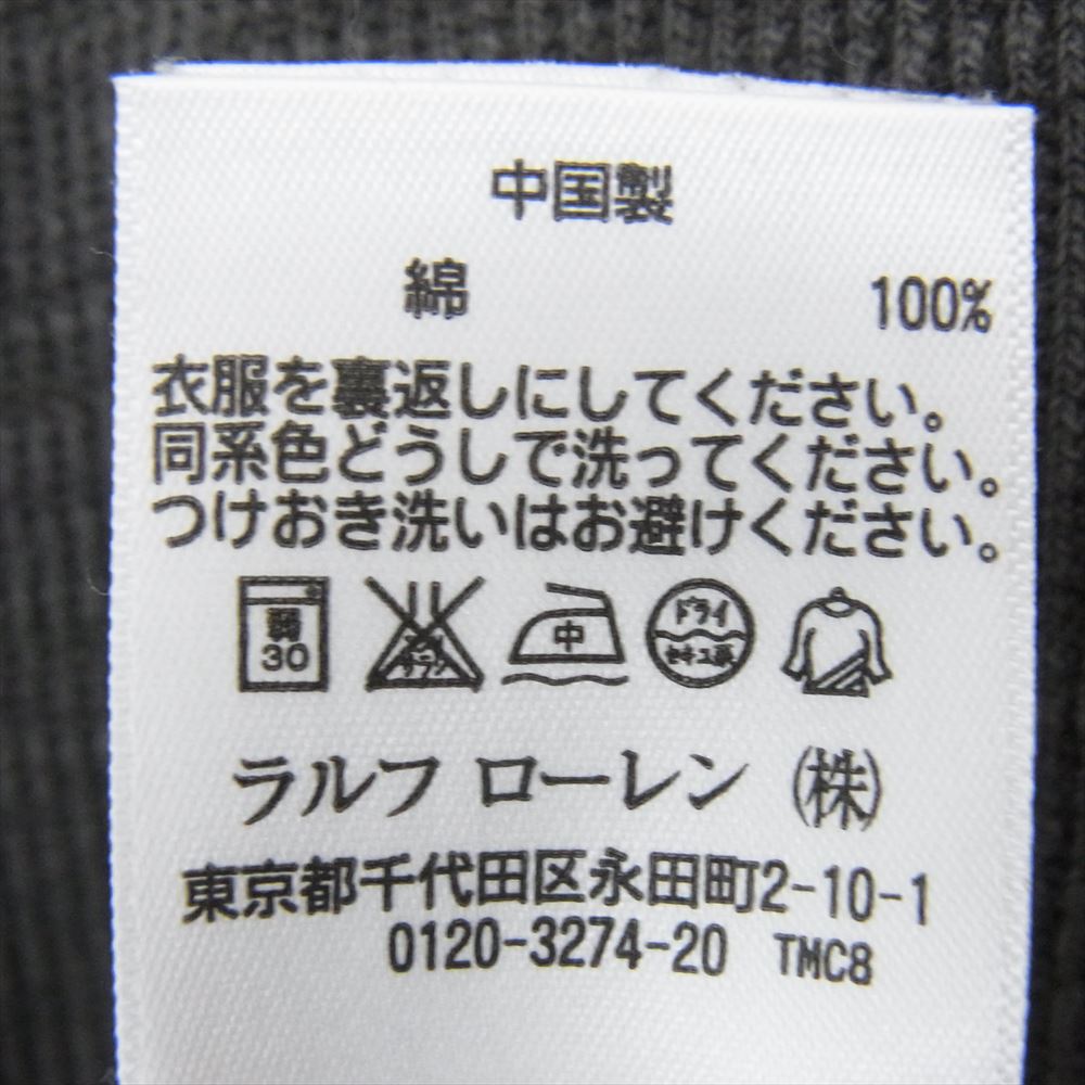 RRL ダブルアールエル ヘンリーネック サーマル 長袖 Tシャツ グレー グレー系 S【中古】