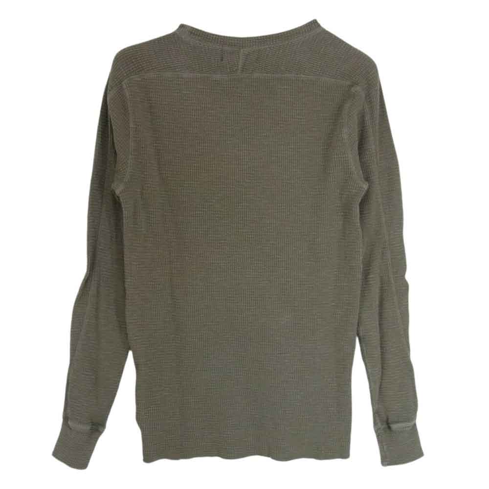 RRL ダブルアールエル ワッフルニット サーマル コットン 長袖 Tシャツ カーキ カーキ系 SP【中古】