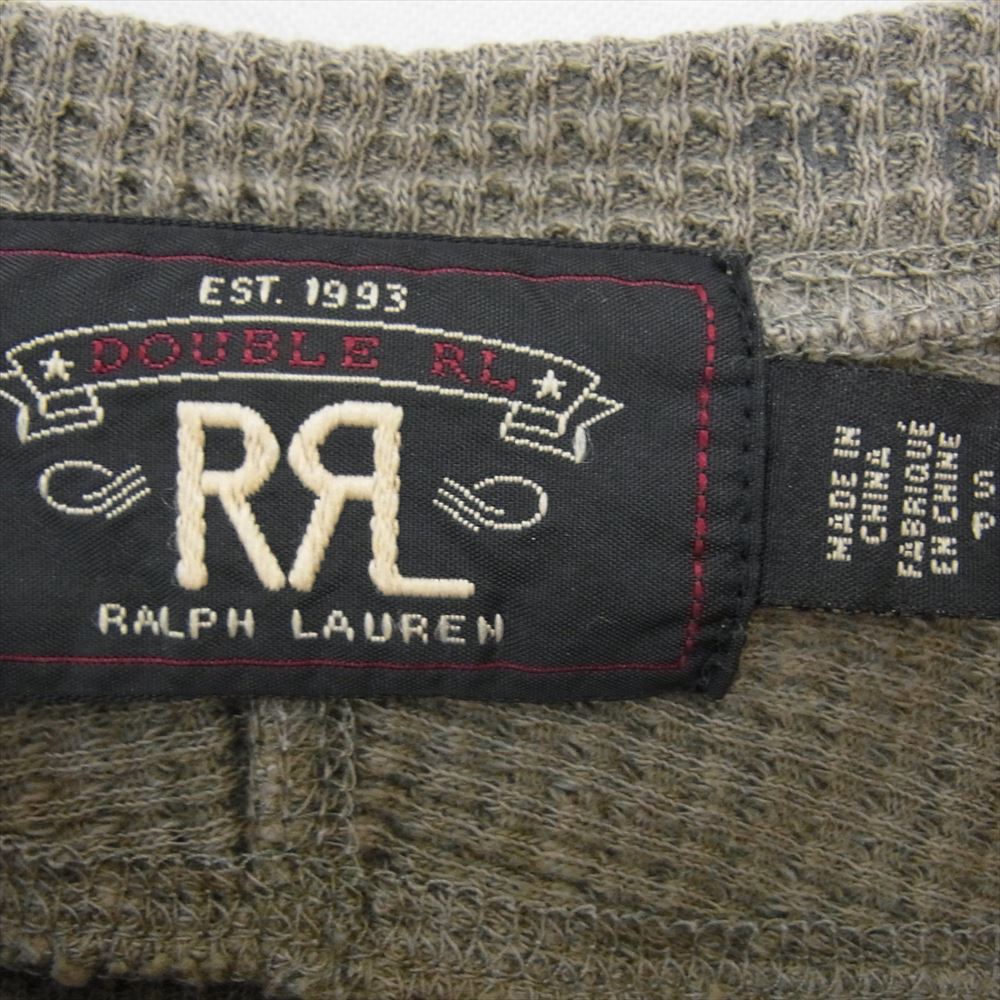 RRL ダブルアールエル ワッフルニット サーマル コットン 長袖 Tシャツ カーキ カーキ系 SP【中古】