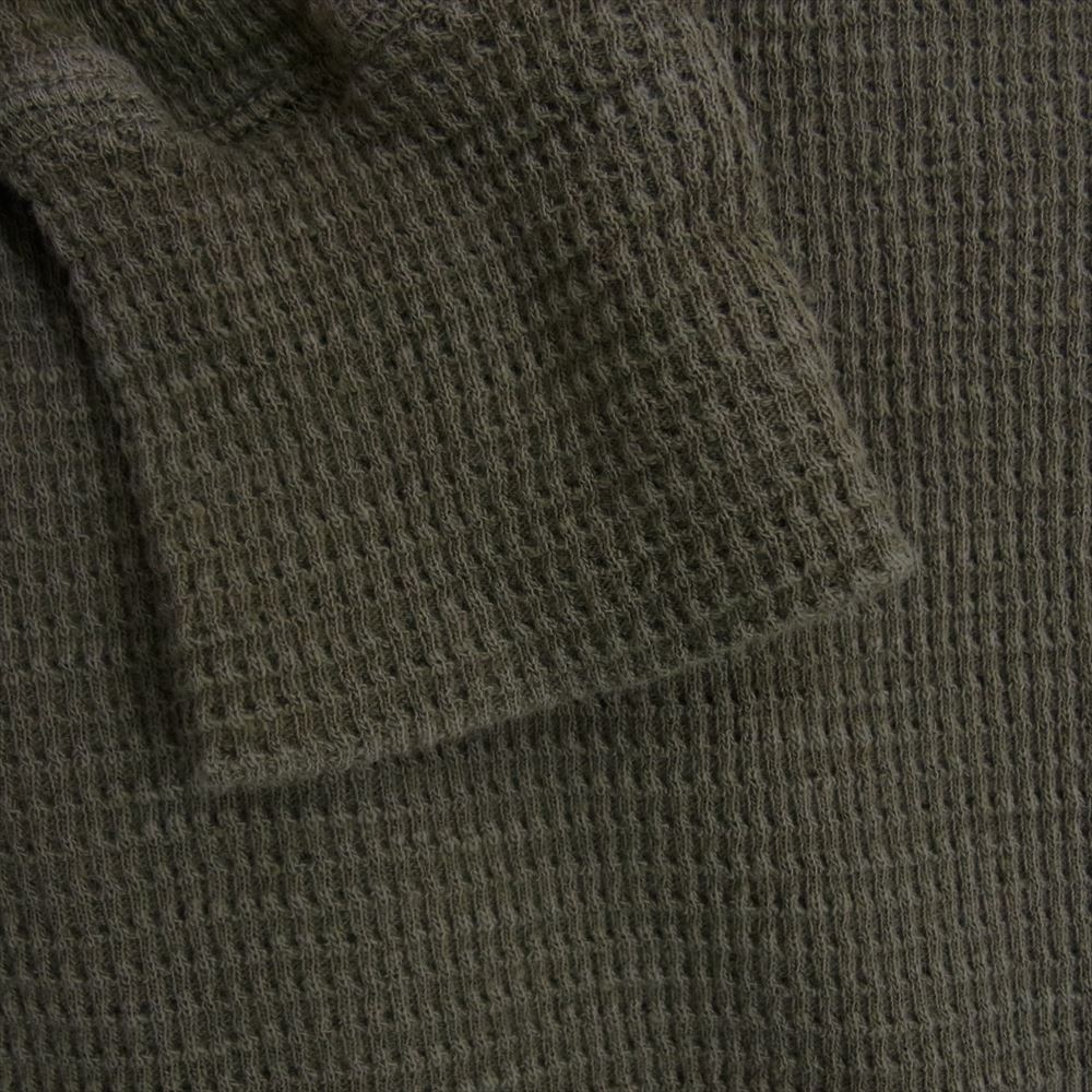 RRL ダブルアールエル ワッフルニット サーマル コットン 長袖 Tシャツ カーキ カーキ系 SP【中古】