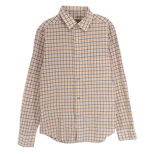 Nigel Cabourn ナイジェルケーボン ギンガムチェック 長袖  シャツ オレンジ系 46【中古】