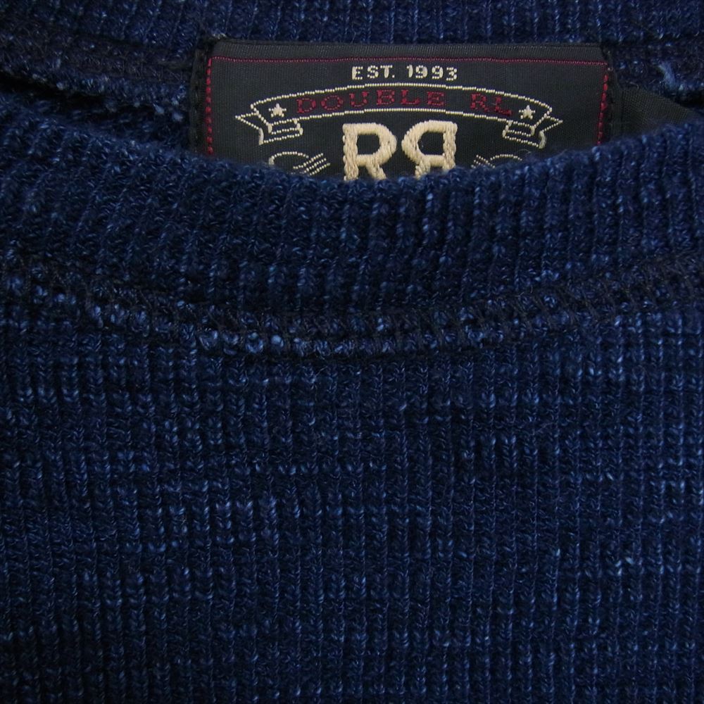 RRL ダブルアールエル インディゴ Waffle knit サーマル 長袖 Tシャツ カットソー ネイビー系 S【中古】