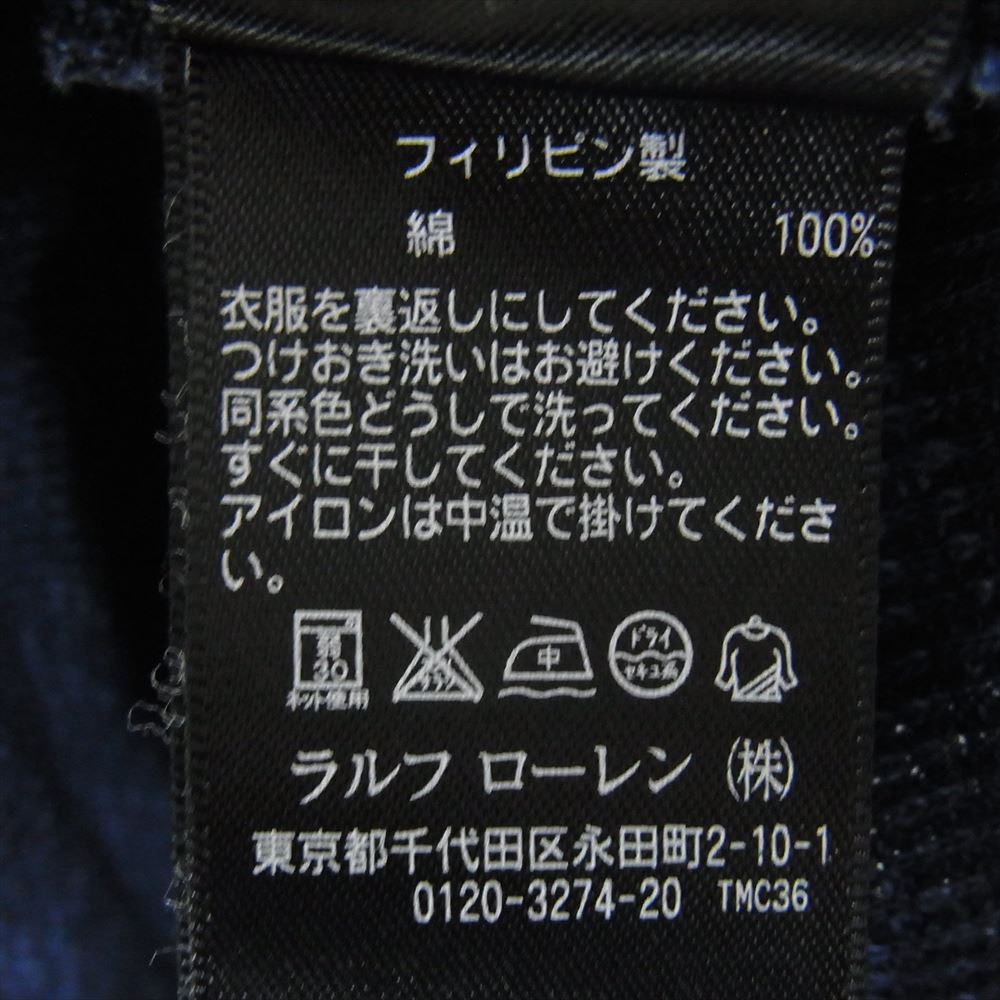 RRL ダブルアールエル インディゴ Waffle knit サーマル 長袖 Tシャツ カットソー ネイビー系 S【中古】