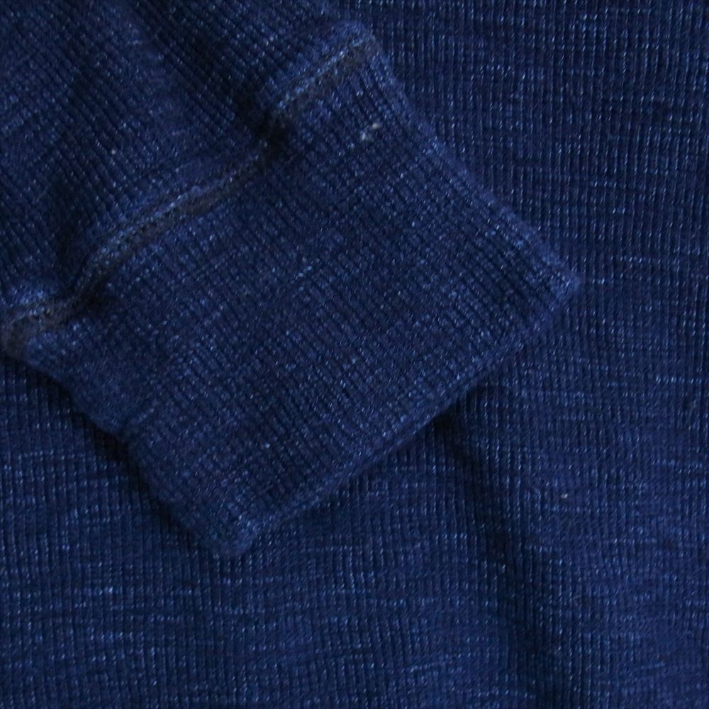 RRL ダブルアールエル インディゴ Waffle knit サーマル 長袖 Tシャツ カットソー ネイビー系 S【中古】