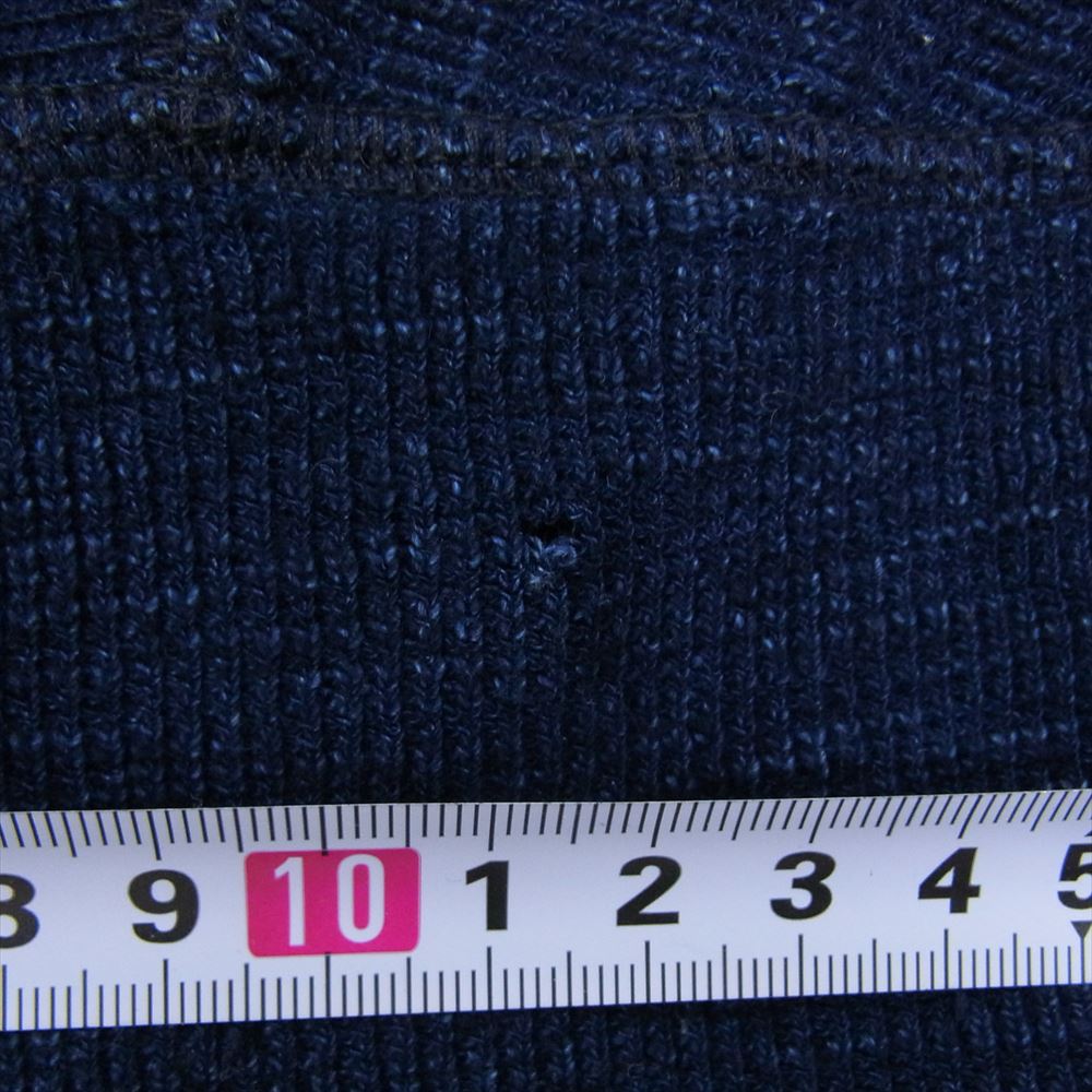 RRL ダブルアールエル インディゴ Waffle knit サーマル 長袖 Tシャツ カットソー ネイビー系 S【中古】