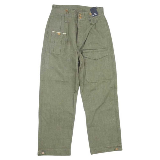 Nigel Cabourn ナイジェルケーボン 8045-00-50004 ブリティッシュ アーミー パンツ ルーズデニム カーキ系 34【極上美品】【中古】
