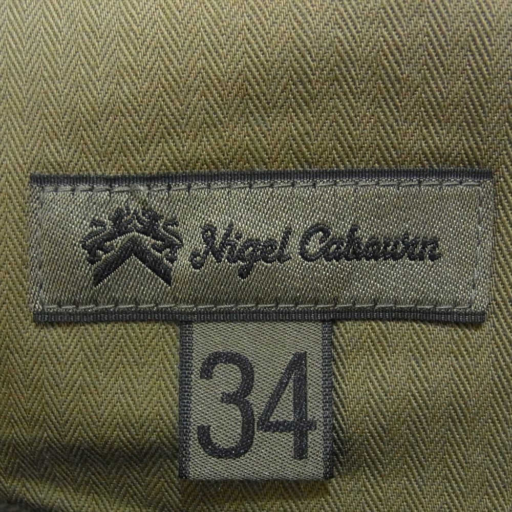 Nigel Cabourn ナイジェルケーボン 8045-00-50004 ブリティッシュ アーミー パンツ ルーズデニム カーキ系 34【極上美品】【中古】