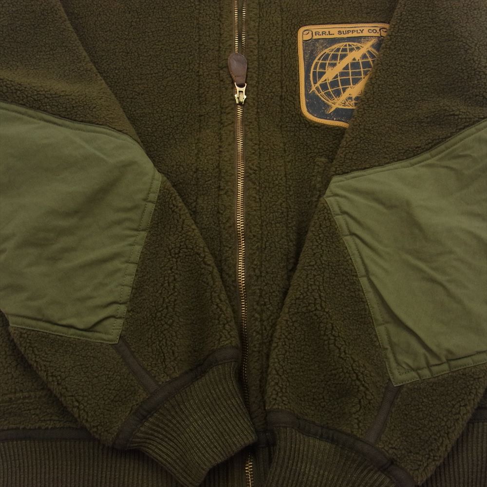 RRL ダブルアールエル  SUPPLY CO ミリタリー フリース フライト ジャケット カーキ系 M【中古】