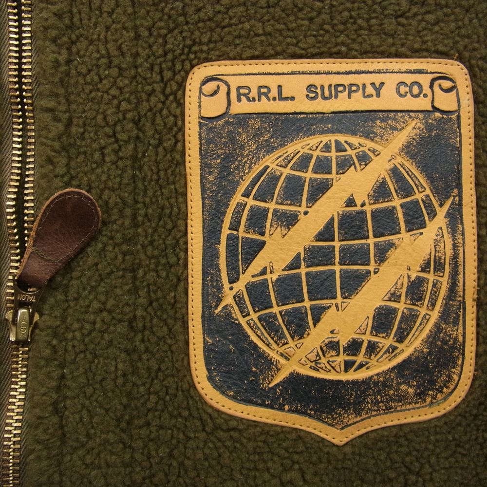 RRL ダブルアールエル  SUPPLY CO ミリタリー フリース フライト ジャケット カーキ系 M【中古】