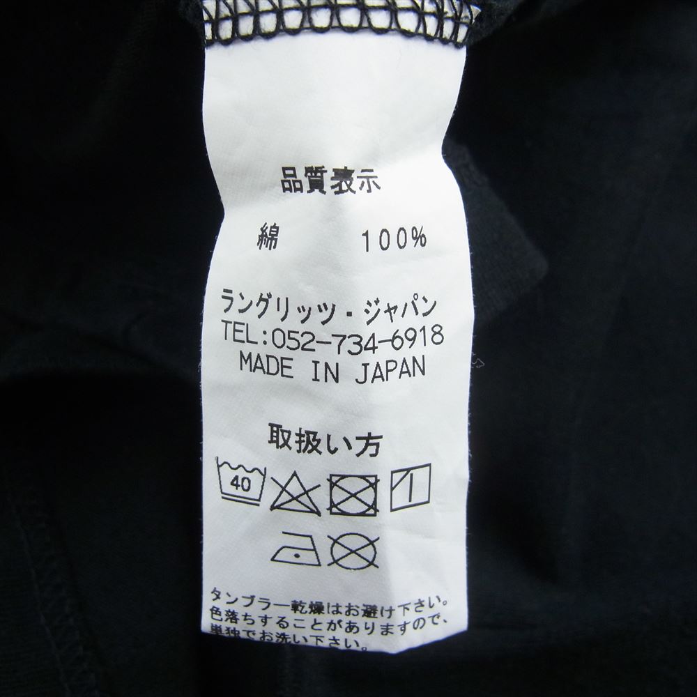 LANGLITZ LEATHERS ラングリッツレザーズ LLC-003 アメリカ製 LANGLITZ LEATHERS ロゴ プリント 半袖 Tシャツ ブラック系 XXL【美品】【中古】