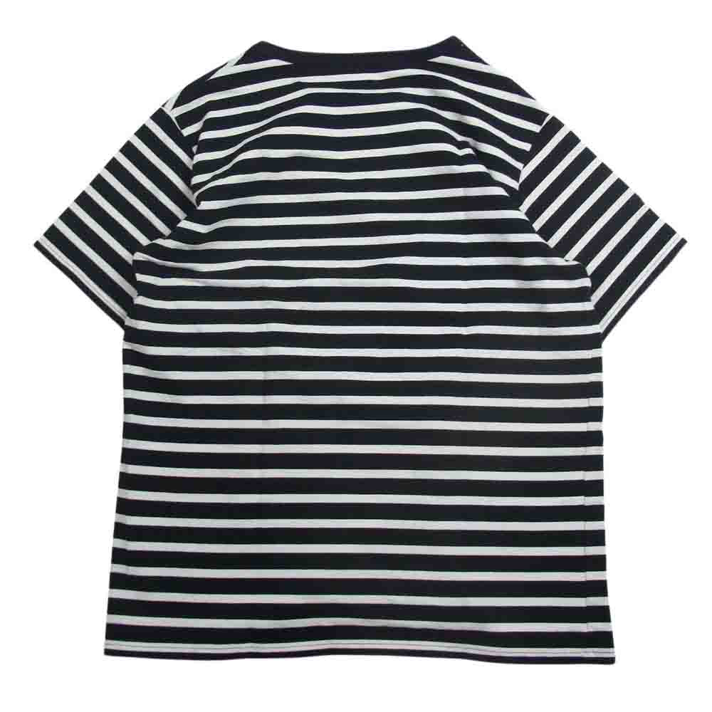 LANGLITZ LEATHERS ラングリッツレザーズ LLC-001 ワンポイント プリント ボーダー 半袖 Tシャツ ブラック系 ホワイト系 XXL【美品】【中古】