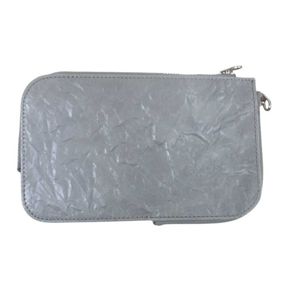 aniary アニアリ Rughe Leather ルーガレザー ステアハイド 牛革 マルチケース ポーチ グレー系【中古】
