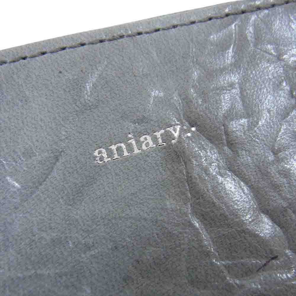 aniary アニアリ Rughe Leather ルーガレザー ステアハイド 牛革 マルチケース ポーチ グレー系【中古】