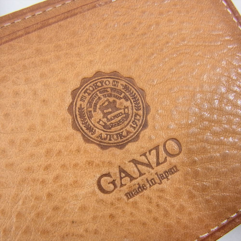GANZO ガンゾ THIN BRIDLE シンブライドル コンパクト レザー マネークリップ ネイビー系【中古】
