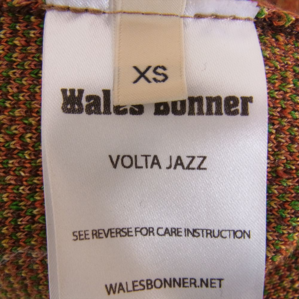 ウェールズボナー 22SS MS22KN01 Orchestre jacquard sweater オーケストラ ジャガード ハイネック ニット セーター オレンジ系 XS【中古】