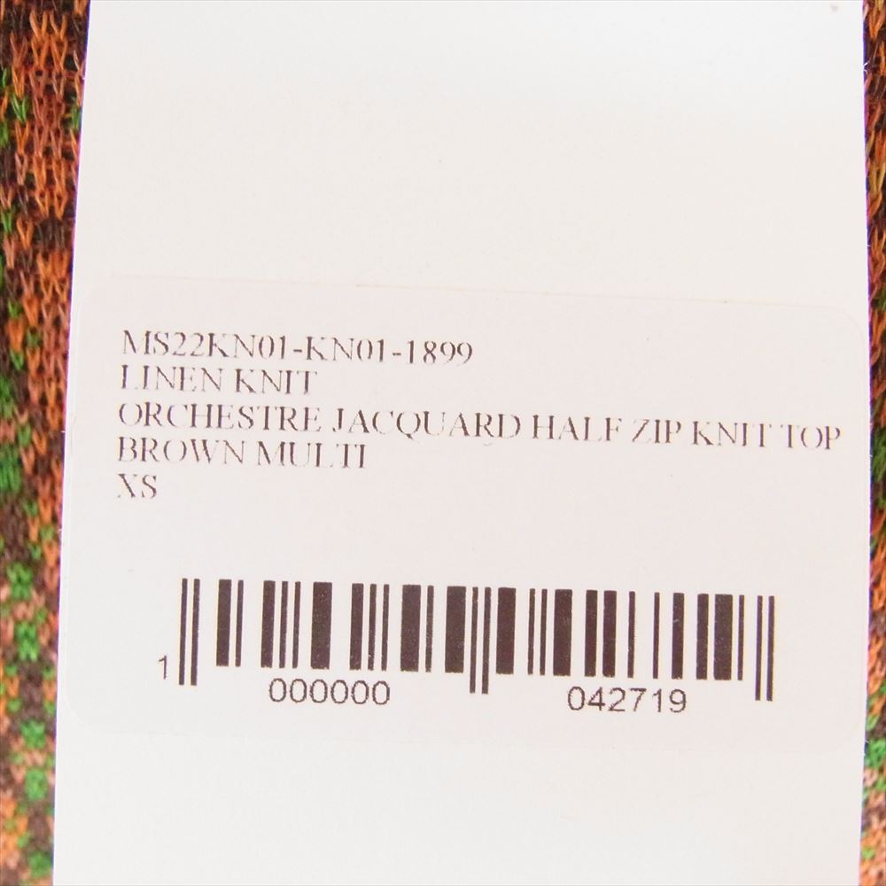 ウェールズボナー 22SS MS22KN01 Orchestre jacquard sweater オーケストラ ジャガード ハイネック ニット セーター オレンジ系 XS【中古】