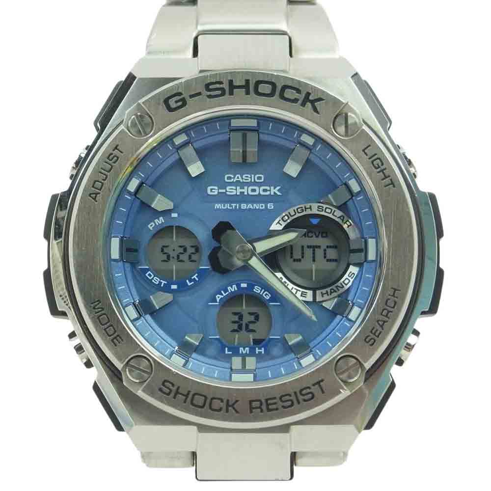 CASIO G-SHOCK カシオ ジーショック GST-W110D G－STEEL ソーラー電波 腕時計 ウォッチ シルバー系【中古】