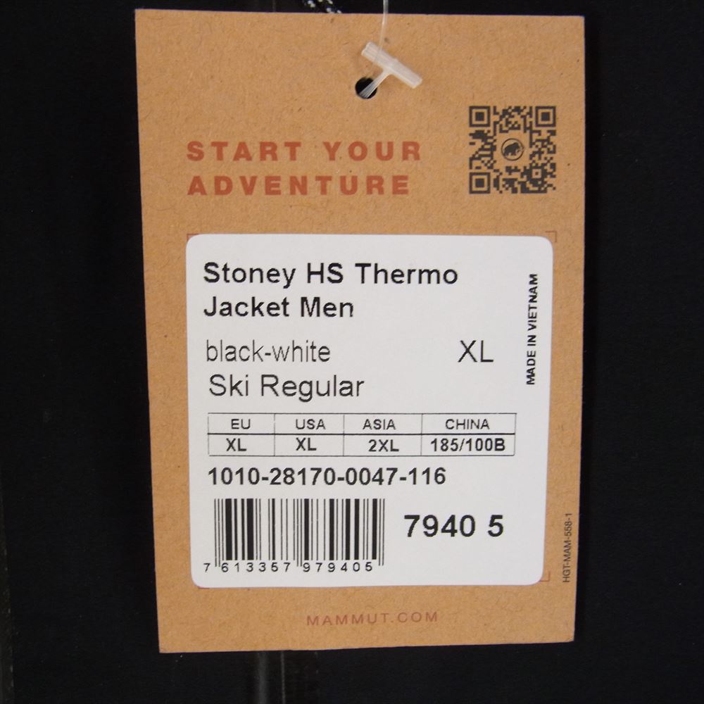 Mammut マムート HKWSO1083266 国内正規品 STORNY HS THERMO JACKET 中綿 フード ジャケット ブラック系 USA XL【中古】