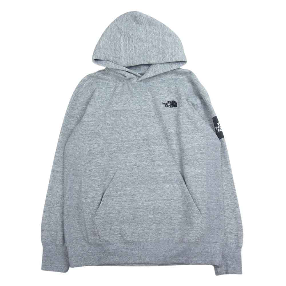 THE NORTH FACE ノースフェイス NT61835 SQUARE LOGO HOODIE スクウェア ロゴ フーディー プルオーバー パーカー  グレー系 L【中古】