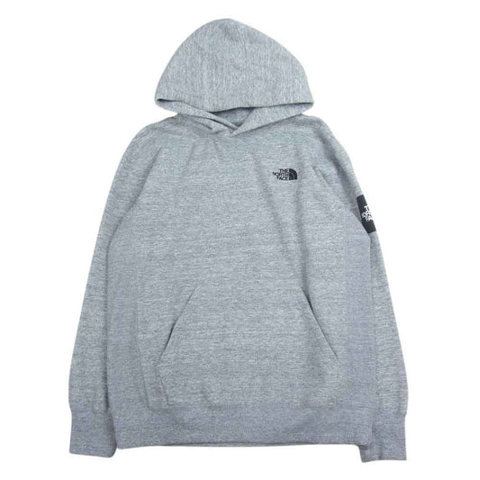 THE NORTH FACE ノースフェイス NT61835 SQUARE LOGO HOODIE スクウェア ロゴ フーディー プルオーバー パーカー  グレー系 L【中古】