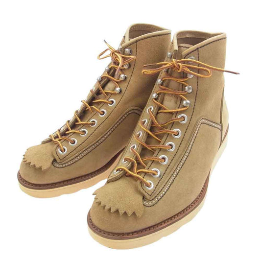 LONE WOLF ロンウルフ F01616 HUNTER WAFFLE SOLE ハンター ワーク ブーツ SUEDE ライトブラウン系 US8.5【美品】【中古】