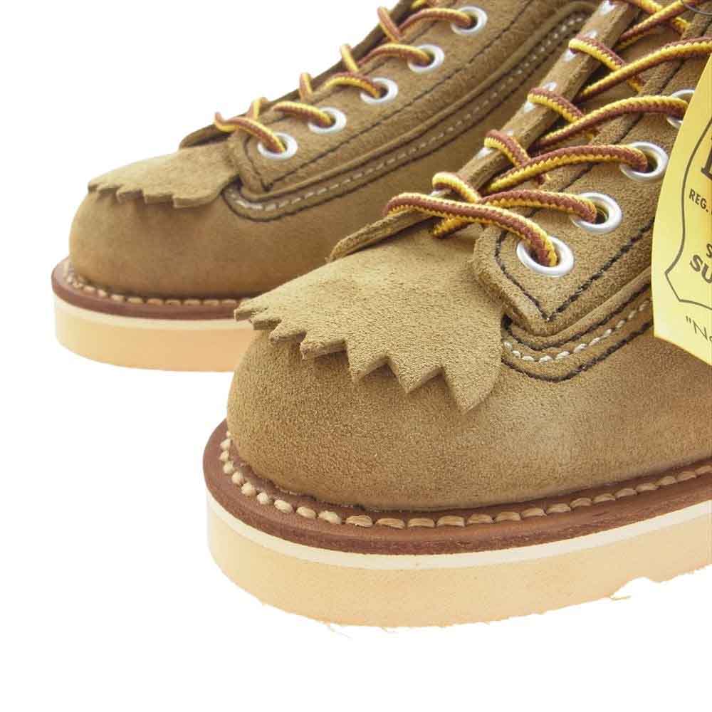 LONE WOLF ロンウルフ F01616 HUNTER WAFFLE SOLE ハンター ワーク ブーツ SUEDE ライトブラウン系 US8.5【新古品】【未使用】【中古】