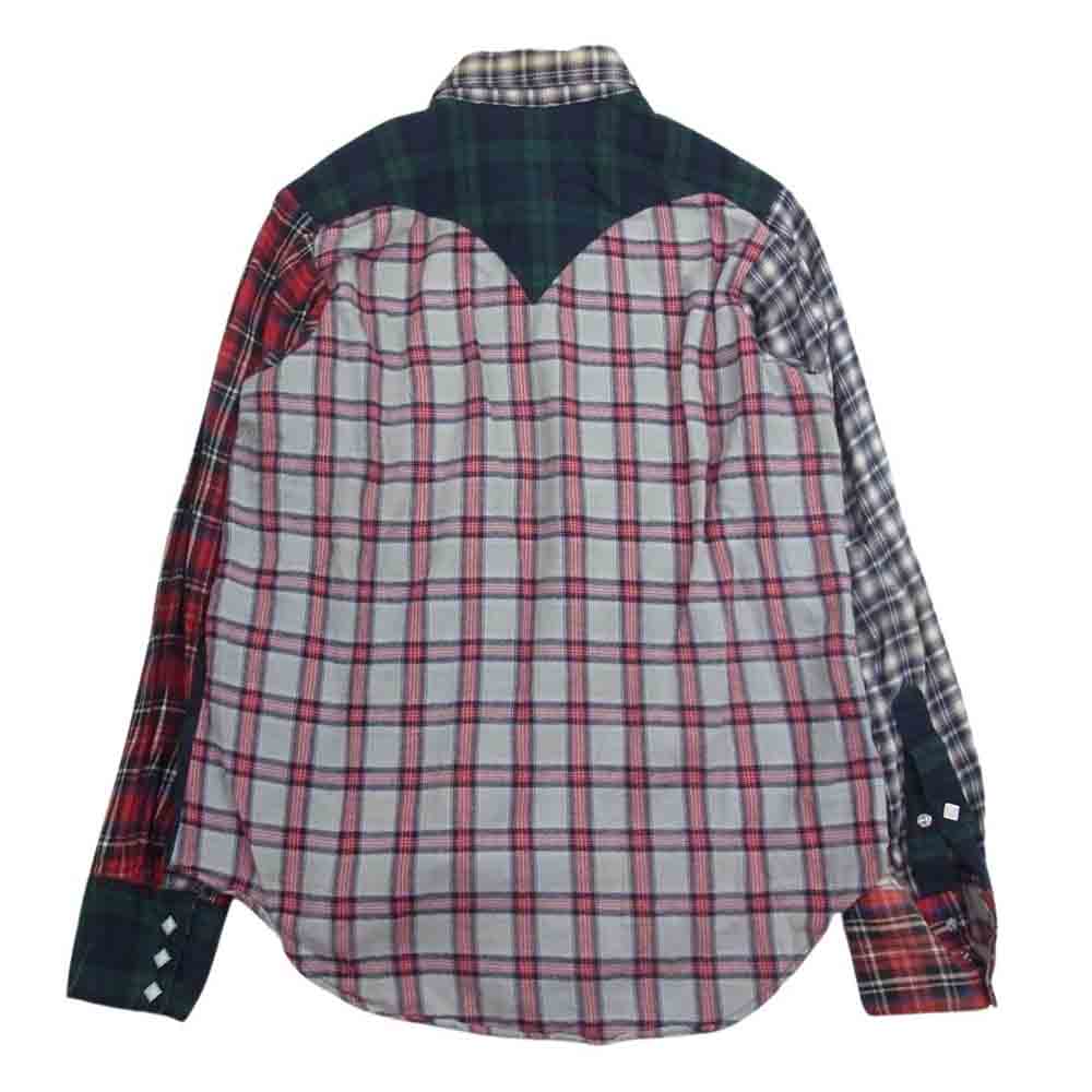 ロックマウント クレイジーパターン ネルチェック ウエスタン シャツ 白ボタン マルチカラー系 14.5×32【中古】