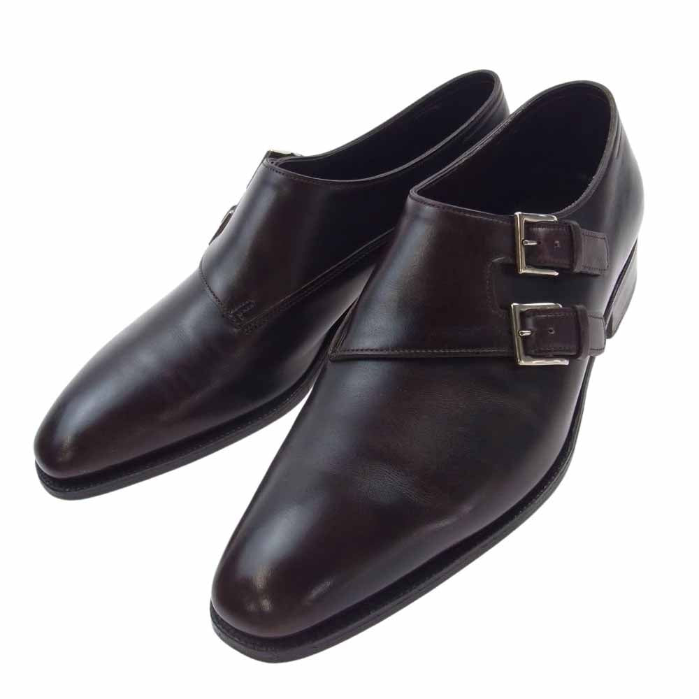 John Lobb ジョンロブ 208900 オリジナルシューツリー付属 CHAPEL チャペル ダブルモンク レザー シューズ 8000ラスト ダークブラウン系 7E【中古】