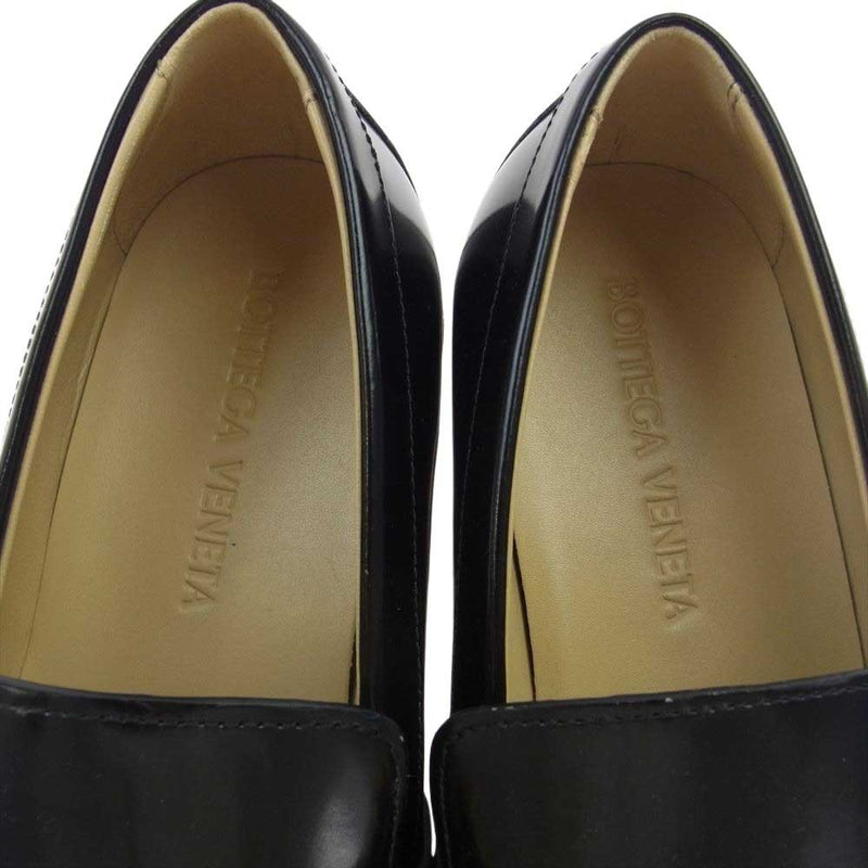 BOTTEGAVENETA ボッテガヴェネタ 716264 V2JB0 100 MONSIEUR LOAFER SOFT VINYL レザー ローファー ブラック系 41【極上美品】【中古】