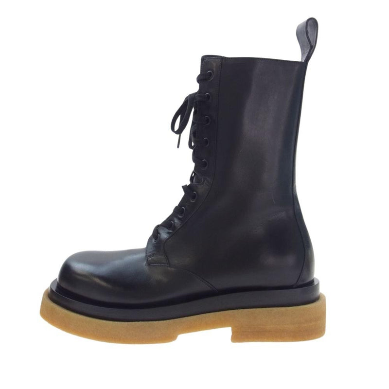 BOTTEGAVENETA ボッテガヴェネタ 667093 VBFS50 1000 BOOT LEATHER MILITARY CALF ミリタリー カーフレザー レースアップ ブーツ ブラック系 43【極上美品】【中古】