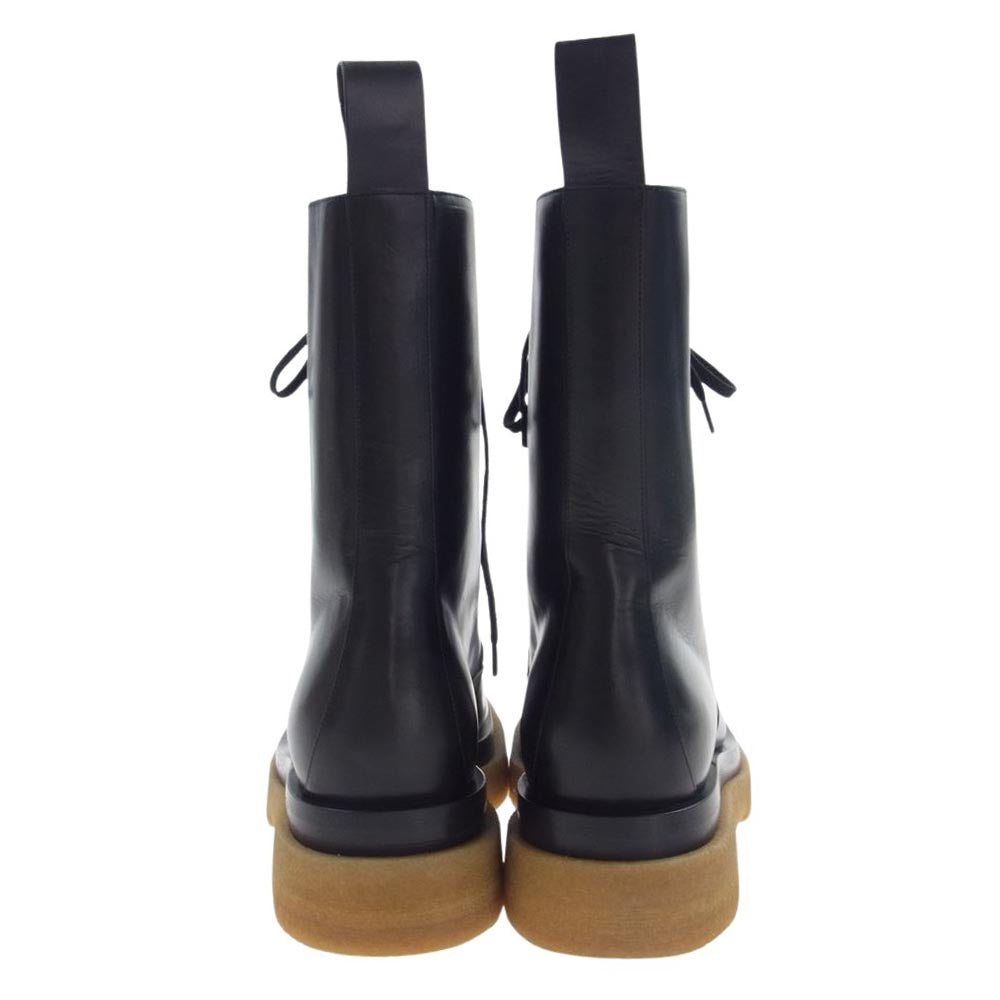 BOTTEGAVENETA ボッテガヴェネタ 667093 VBFS50 1000 BOOT LEATHER MILITARY CALF ミリタリー カーフレザー レースアップ ブーツ ブラック系 43【極上美品】【中古】