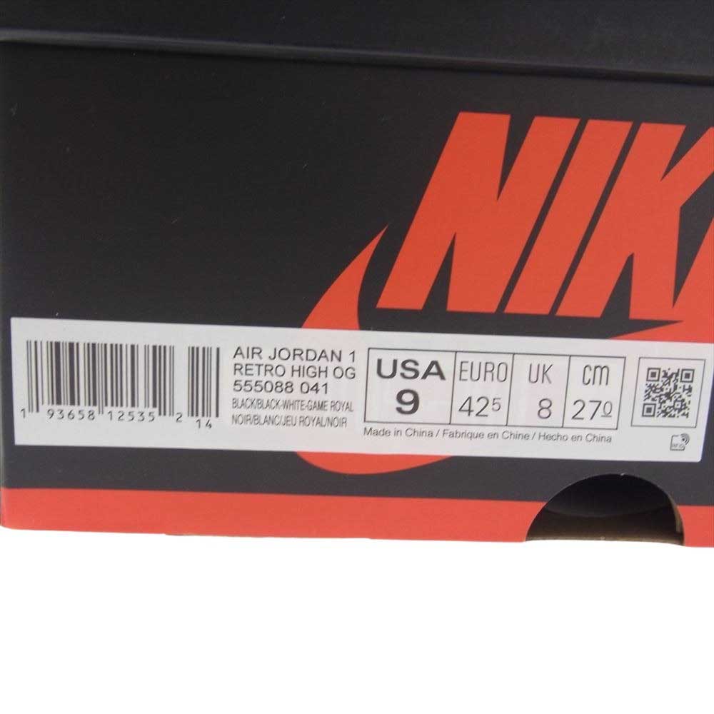 NIKE AIR JORDAN ナイキ ジョーダン 555088-041 AIR JORDAN1 RETRO HIGH OG ROYAL TOE エアジョーダン1 ハイ ロイヤルトゥ ハイカット スニーカー ブルー系 ブラック系 ホワイト系 27cm【中古】