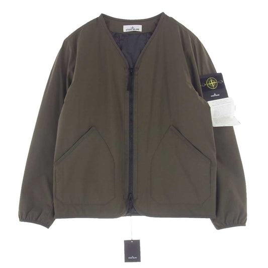 STONE ISLAND ストーンアイランド 23AW 791541127 NO COLLAR JACKET 中綿プリマロフト ノーカラー ジャケット カーキ系 L【極上美品】【中古】